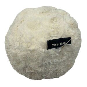 Love Sac The Ball Cream Ivory Faux Fur Small Round Decorative Pillow Poof 5"